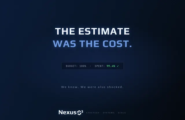 Nexus S³ wallpaper reading “The estimate was the cost.” Small print: We know. We were also shocked.