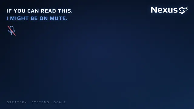 Nexus S³ wallpaper reading “If you can read this, I might be on mute.”, with crossed-out microphone icon.