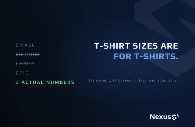 Nexus S³ wallpaper reading “T-shirt sizes are for T-shirts.”, with struck-through list. Small print: Estimates with decimal points. Not adjectives.